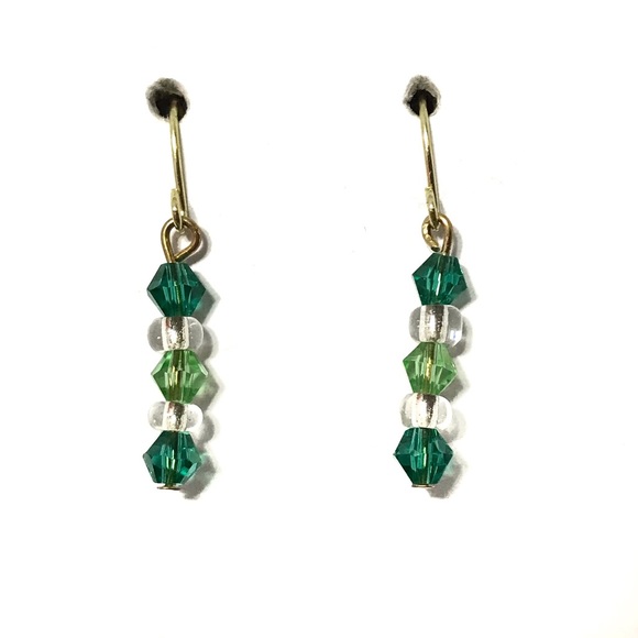 Jewelry - Green crystal beaded earrings